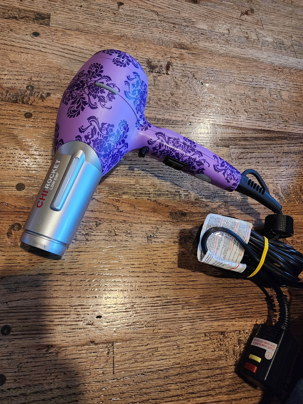 CHI Rocket Purple Floral Professional Hair Dryer